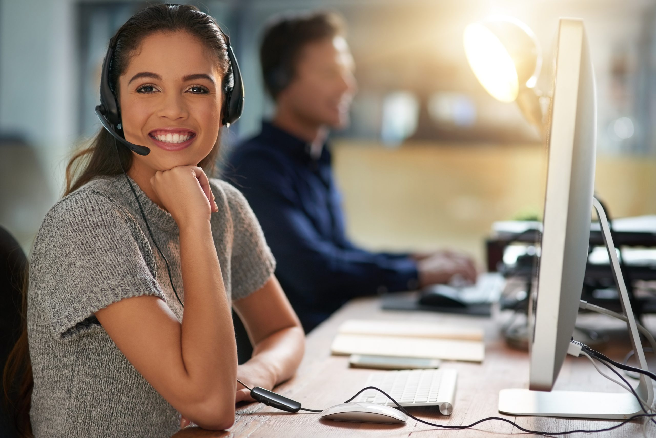 Shot of young agents working in a call center.